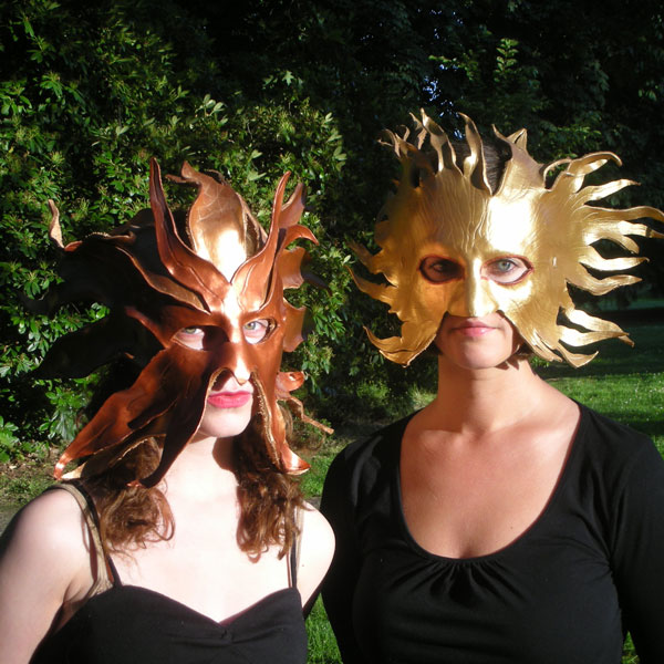 two metallic beauties masks